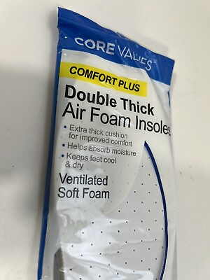 #ad Core Values Comfort Plus Double Thick Air Foam Indoles Unisex Trim To Fit. New $6.99