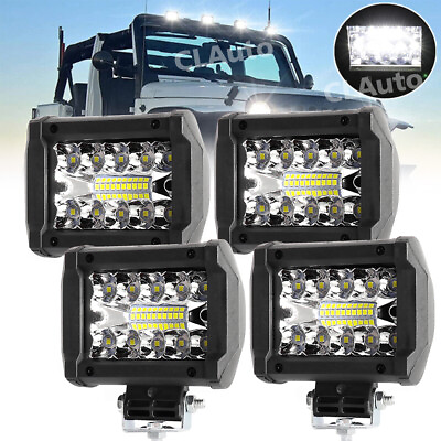 #ad 4Pcs 4inch LED Work Light Bar Spot Pods Fog Lamp Offroad Driving Truck SUV ATV $21.37