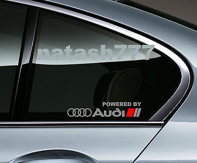 #ad Powered by Audi Racing Sport S Line Window Decal sticker emblem logo SILVER Red $17.95