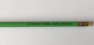 #ad Original Never Used Green Sincerely Yours Elvis Presley Pencil EPE 1956 $50.00