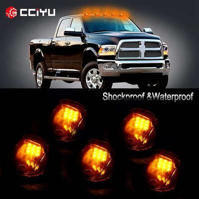 #ad Fits Dodge Ram 2500 3500 4500 5X Smoke Amber Led Cab Roof Marker Covers Smoked $21.11