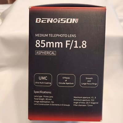 #ad Benoison Medium 85mm F1.8 High Res Digital Lens For SLR and Digital SLR CAMERA $59.99