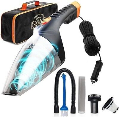 #ad ThisWorx Car Vacuum Cleaner 12V Corded Cig Handheld Vac Portable 16ft Cord $21.99