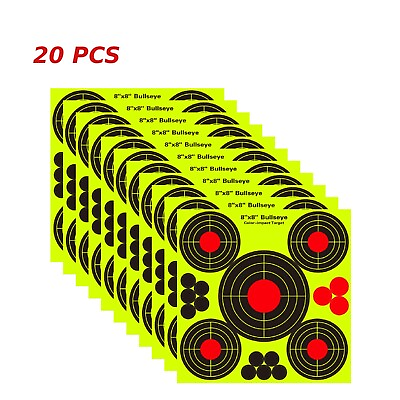#ad 20 PCS 8quot; x 8quot; Reactive Splatter Gun Rifle Pistol Shooting Targets Papers HOT $16.89