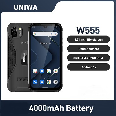 #ad UNIWA W555 Android 12 Smartphone 5.71 Inch 3GB32GB 4000mA NFC 13MP Rear Camera $124.08