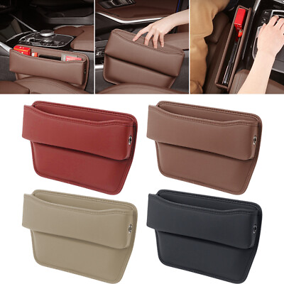 #ad PU Leather Car Seat Side Pocket Organizer Gap Storage Auto Console Side Bag US $19.23