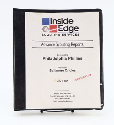 #ad Original Inside Edge 2001 Philadelphia Phillies Advanced Scouting Report Orioles $99.99