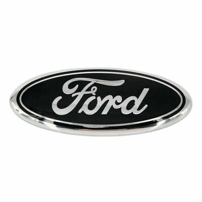#ad FORD BLACK amp; SILVER EMBLEM 7 INCH OVAL LOGO Front Grille Tailgate Badge 1999 16 $21.99