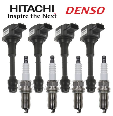 #ad 4 Ignition Coils Hitachi amp; 4 Spark Plugs Denso Kit for Nissan Altima Sentra 2.5L $172.95