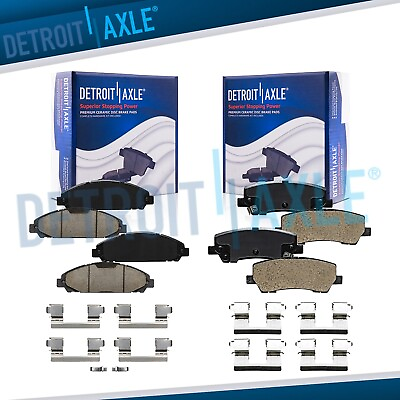 #ad Front amp; Rear Ceramic Brake Pads w Hardware for 2015 2016 2017 2018 Ford Mustang $41.17