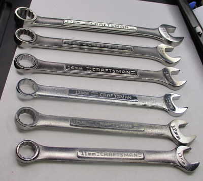 #ad Craftsman 6pc Metric 11mm 15mm amp; 17mm 12pt Combination Wrench Set USA New $44.88