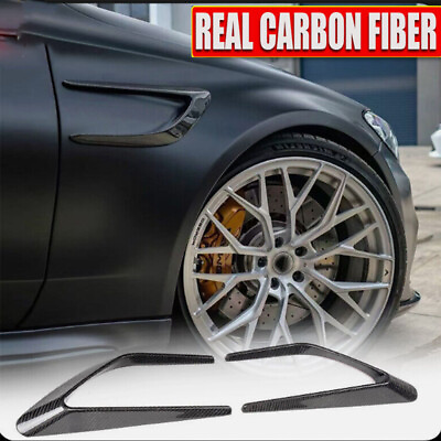 #ad Fits REAL Carbon Front Side Fender Fin Vents Mercedes Benz C205 C63 AMG 2D 15 21 $140.05