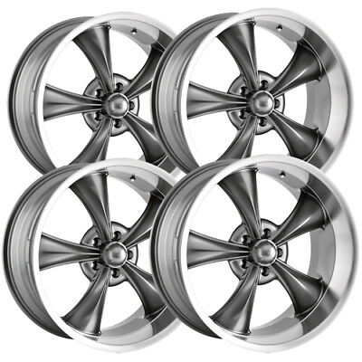 #ad Set of 4 Staggered Ridler 695 18x818x9.5 5x4.75quot; 0mm Gunmetal Wheels Rims $631.96