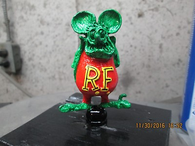 #ad rat fink vintage rare ed roth hand painted  ratrod hotrod car hood ornament  $51.62
