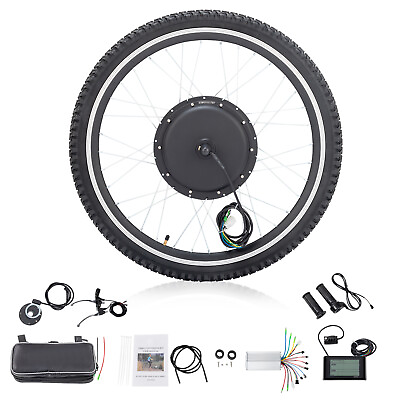 #ad 26 inch 48V 1000W Electric Bicycle Front Wheel E Bike Motor Conversion Kit Black $178.99