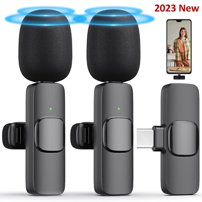 #ad 2 Microfonos Mini Inalambrico de Para Celular Android iosTipo C Camara Solapa US $22.97