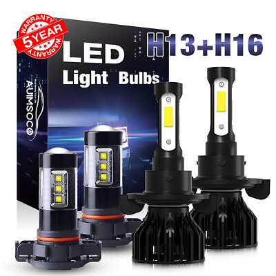 #ad 6000K LED Headlight Fog Light Bulbs Hi Lo Beam For GMC Yukon XL 1500 2007 2014 $39.99