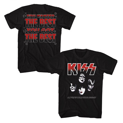 #ad Kiss Music Band T Shirt You Wanted The Best 2 Side Tour Official Black Cotton $39.99