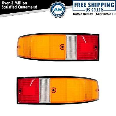 #ad Taillight Lens Red Yellow White with Black Trim Pair Set for Porsche 911 912 $103.99