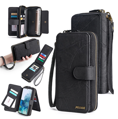 #ad Detachable Magnetic Removable Flip Leather Wallet Card Zipper Case $13.45