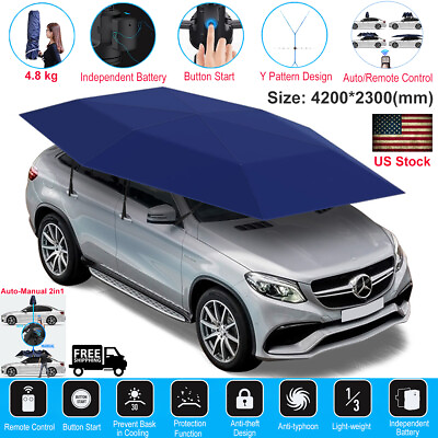 #ad Fully Automatic Manual Portable Car Tent Umbrella UV Protection Sun Roof Cover $195.99