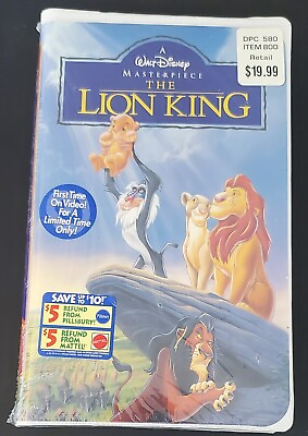#ad The Lion King VHS Tape Brand New amp; Sealed Disney Original Seal Target Tag 1995 $16.99