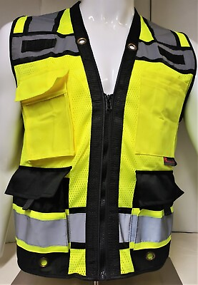 #ad FX SAFETY VEST Class 2 High Visibility Reflective Yellow Safety Vest $17.99
