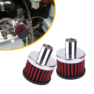#ad 2x Universal 19MM Car Air Filter Motorcycle Cold Air Intake High Flow Crankcase $14.86