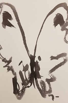#ad JOSE TRUJILLO ART MODERNISM ABSTRACT EXPRESSIONIST INK WASH Butterfly Design $79.00