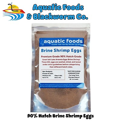 #ad Brine Shrimp Eggs Premium Grade 90% Hatch Great Salt Lake Artemia Cysts Eggs $6.99