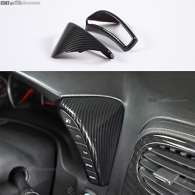 #ad ABS Carbon Fiber Interior Dash Button Frame Trim Cover Fits Corvette C6 2005 13 $43.99