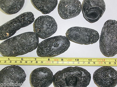 #ad Black Indochinite Tektite Stone 50 to 100 gram size Large Pieces 1 Kg Lot $180.00