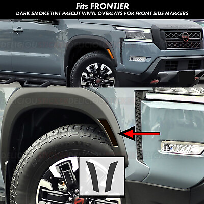 #ad Fits 2022 24 Nissan Frontier SMOKE Front Side Markers Overlay Tint Decals Vinyl $16.14