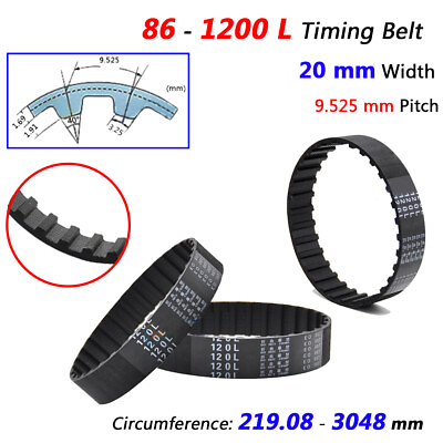 #ad Rubber L Timing Belts Width 20mm Pitch 9.525mm Closed Loops for CNC 3D Printer $4.79