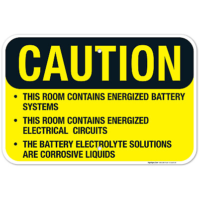 #ad This Room Contains Energized Battery Systems Sign OSHA Caution Sign $13.99