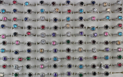 #ad Wholesale Bulk Lots 40pcs Filled Rhinestone Charm Cubic Zirconia Women#x27;s Rings $26.99