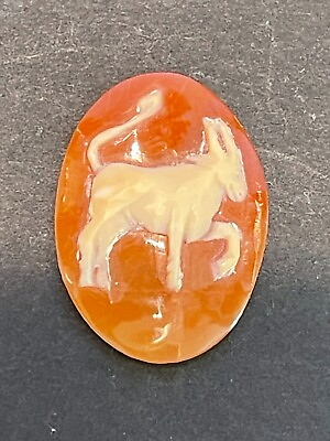 #ad Antique Hand Carved Shell Cameo of Cor or Goat $55.00