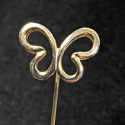 #ad Vintage Open Work Gold Tone Butterfly Stick Pin $6.99