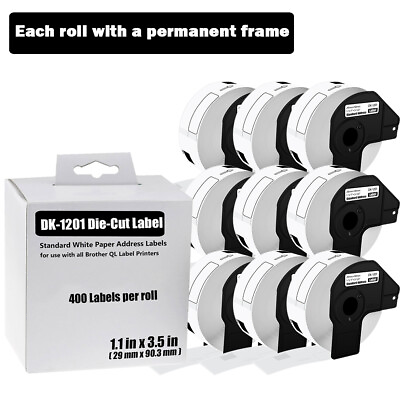 #ad 1 50 ROLLS 29mm x 90mm Shipping Label 1 1 7quot; x 3 1 2quot; Compatible Brother DK 1201 $210.99