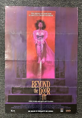 #ad Vintage 1991 “Beyond The Door III” Rare Rental Store Cult Horror Movie Poster $103.69