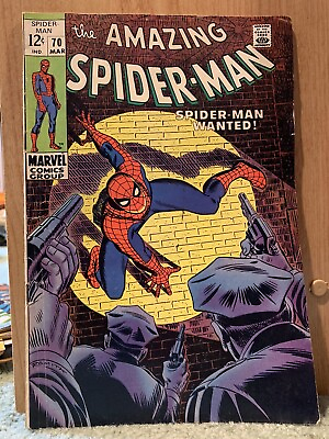 #ad 1969 Amazing Spider man #70 High Grade Marvel Comic Book John Romita Cover Art $49.95