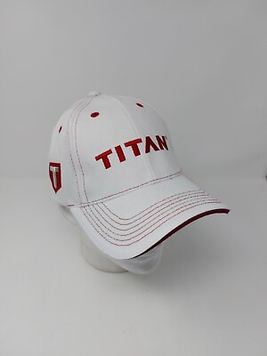 #ad Titan Tools Strap Back Hat Adjustable White Cap Red Embroidered Logo $15.99