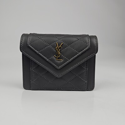 #ad Saint Laurent Mini Gaby Storm Leather Chain Wallet Bag New $749.00