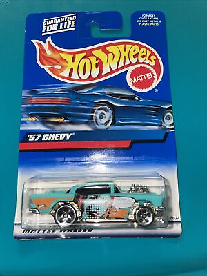 #ad 2000 Hot Wheels Mainline #x27;57 Chevy Bel Air Turquoise #105 5 DOT $6.25