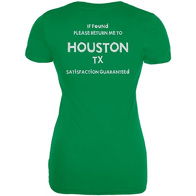 #ad St Patricks Day Return Me to Houston Irish Green Juniors Soft T Shirt $16.95
