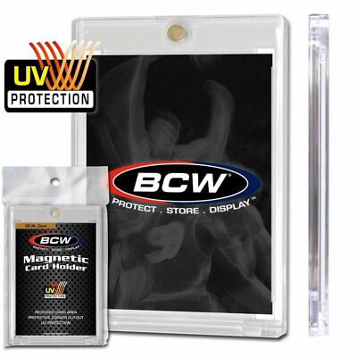 #ad 1 Box of 20 BCW Brand 35pt Magnetic One Touch Card Holders 35 pt. UV Safe $30.88