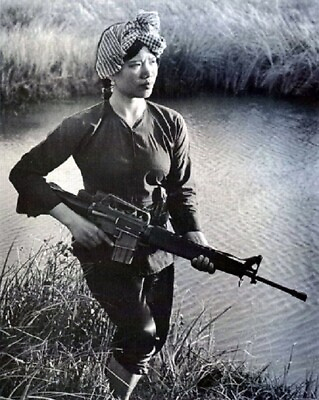 #ad #ad Female Viet Cong Warrior with M 16 8x10 Vietnam War Photo 100 $7.43