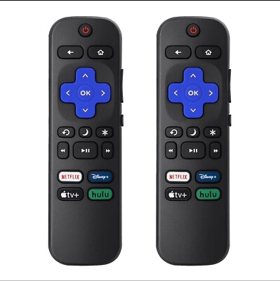 #ad Pack of 2 Replacement Remote Control For All Roku Tvs NOT for Roku Stick Box $10.80