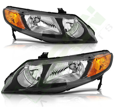 #ad For 2006 2011 Honda Civic Sedan 4Dr Direct Replacement Front Headlights Assembly $66.99