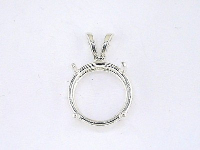 #ad Round 4 Prong Wire Mount Pendant Setting Sterling Silver $21.48